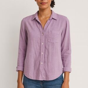 Grayson For Anthropologie Purple Lilac Button Down Cotton Long Sleeve 02/small
